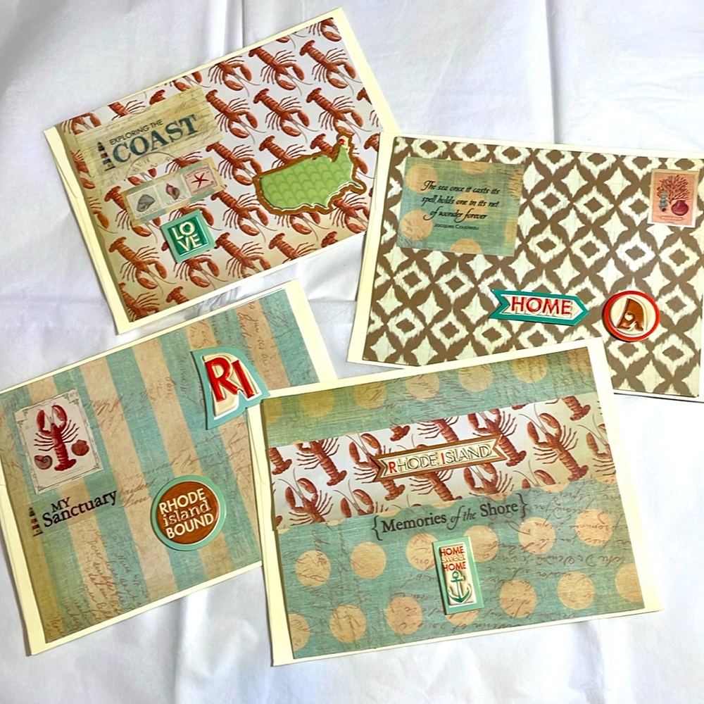 Set of 4 Rhode Island greeting cards